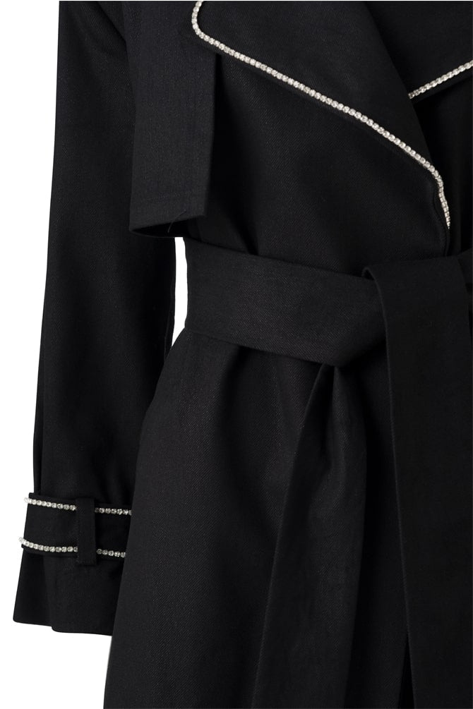 Taş İşlemeli Trençkot